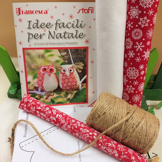 progetto gufetti Idee facili per Natale a cura di Francesca Peterlini Stafil vetrina shop online merceria creativa kit manuale libretto spiegazioni foto tutorial fai da te bambole di pezza gnomi nordici feltro pannolenci juta corda