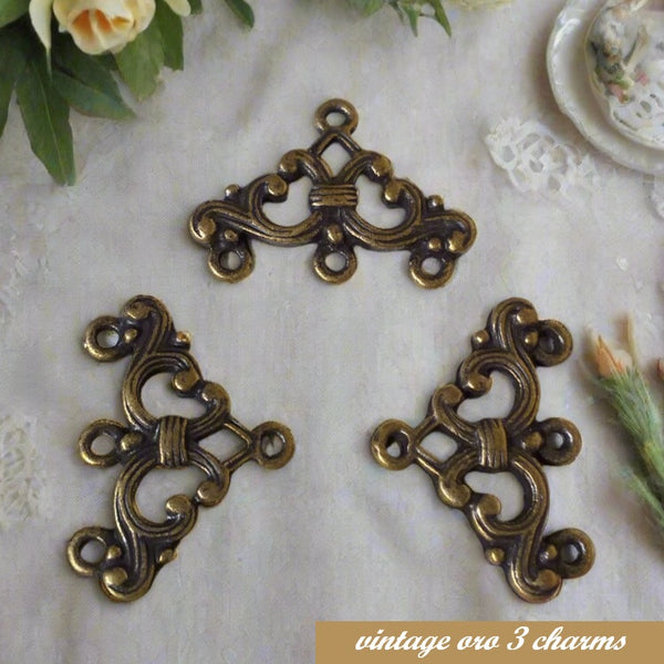 vintage oro triangolo basi per bigiotteria orecchini bijoux ciondoli filigrane di metallo da charms trinkets e chiusura collane bracciali