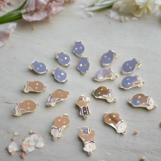 840-19 ohrclips 10 mm Stafil marianne hobby colore metallo argento fai da te bigiotteria minuteria basi clips orecchini chiusura con ganci portacastone di metallo bottone forellini per incollare perline pietre perle