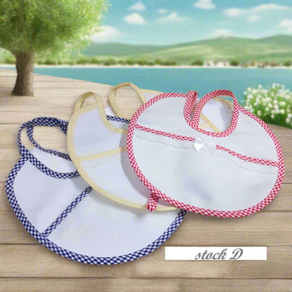 stock blu giallo rosso offerta vendita online bavaglini bambini neonati bebè baby maschietto economici cotone spugna disegni bavette tela aida ricamo e punto croce da ricamare