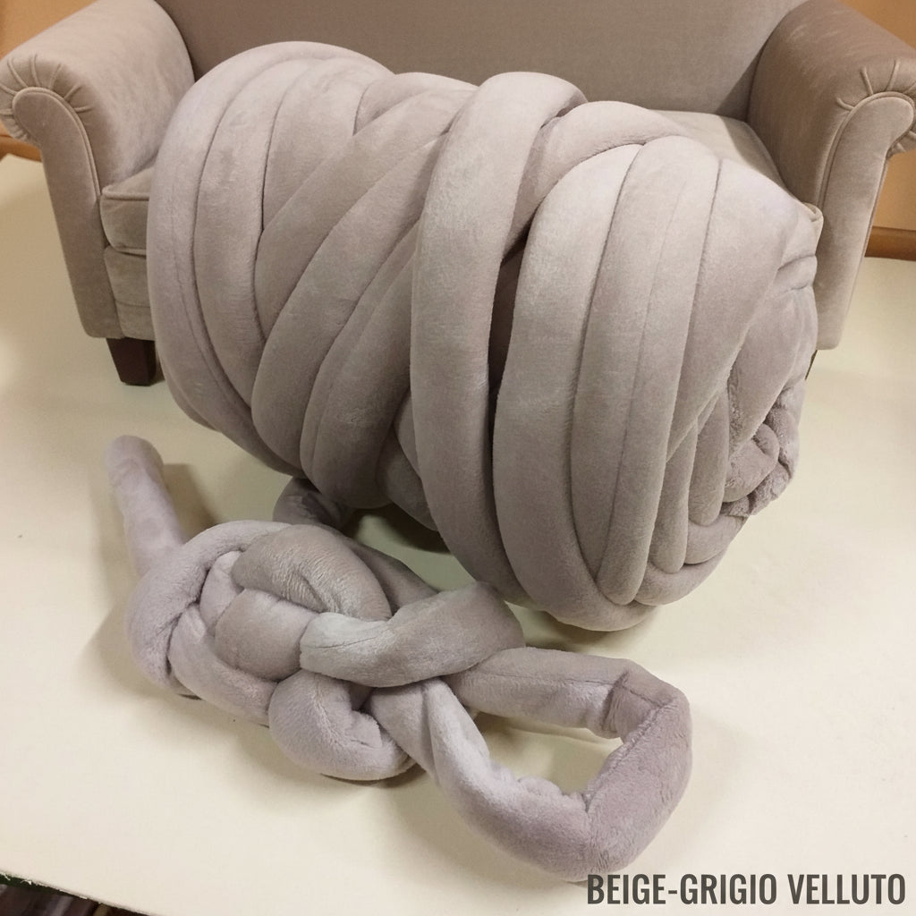 beige-grigio velluto 1/2 kg fettuccia ripiena marshmallow filato borse gigante grosso spesso imbottito chunky bags tubolare intrecciare a mano senza uncinetto pochette shopper