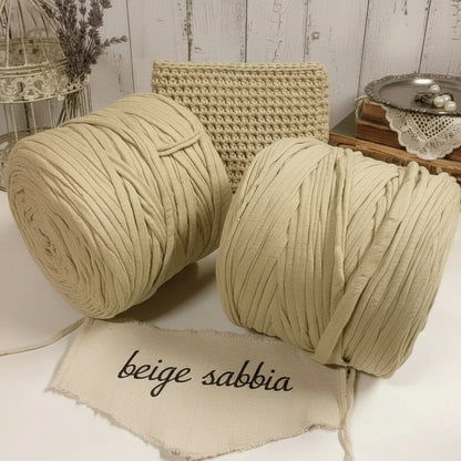 sabbia beige rotolo fettuccia uncinetto borse elastica cotone uso pochette clutch bags cestini culle neonati pelosetti abbigliamento inverno scaldacollo collane
