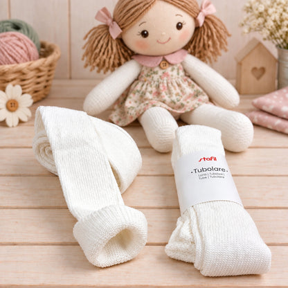bianco crema tubolare stretto Stafil 3 cm per rivestire braccia gambe di bambole di pezza 