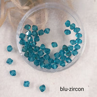 blu-zircon bicono rombetti Swarovski perline uso creare lavorazione artigianale orecchini perle anelli gioielli bijoux di bigiotteria