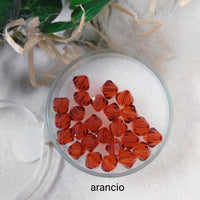 6 mm arancio bicono rombetti Swarovski perline uso creare lavorazione artigianale orecchini perle anelli gioielli bijoux di bigiotteria