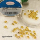 giallo colore lime bicono rombetti Swarovski perline uso creare lavorazione artigianale orecchini perle anelli gioielli bijoux di bigiotteria