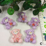 magneti orsetti con fiori lilla rosa shop online negozio ricordini oggettini regalini bomboniere baby shower nascita Battesimo assortimento rosa bianco