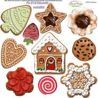 biscotti natalizi decorazioni per albero vetrine shop vendita online idee per creare pannelli pannolenci stampati Natale piccoli 25 x 25 cm disegni soggetti