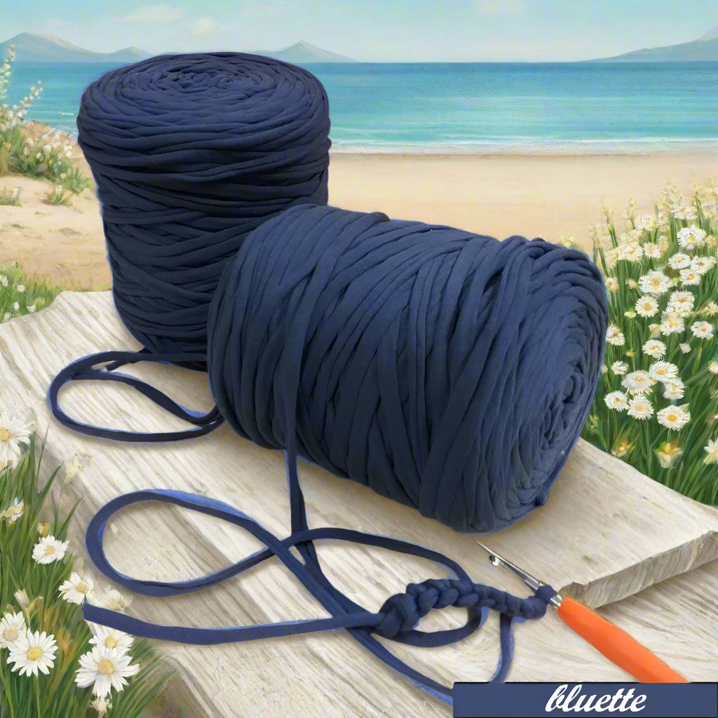 bluette 600 g 119911 fettuccia per uncinetto cotone elastico filati Stafil green Noodles stretch uso creare borse zainetto cestini tappeti cuscini arredamento clutch bags cerimonia pochette abbigliamento sacca mare piscina shop crochet
