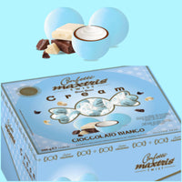 azzurro celeste nascita battesimo Maxtris Italian confetti twist Bon Bon cream cioccolato bianco ricoperto da cioccolato al latte confettato zucchero incartati singolarmente doppio fiocco come cioccolatini