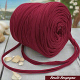 borgogna burgundy bordeaux bordò chiaro 119911 stafil t-shirt garn stretch yarn fettuccia elasticizzata maglina cotone noodles per uncinetto borse crochet bags clutch cestini tappeti cuscini collane braccialetti ceste porta enfant pasquale