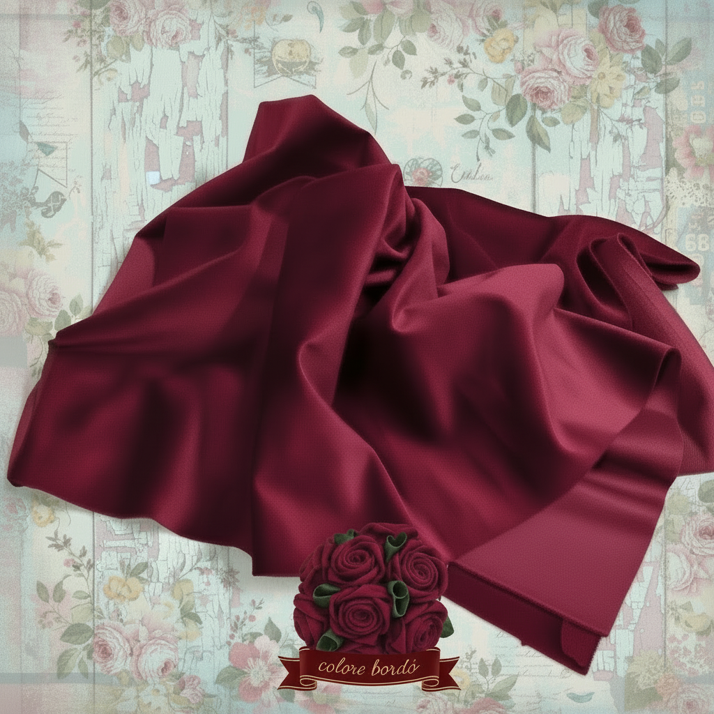 color bordò velluto renkalik termoformabile termomodellabile tecnica stampi fiori rose stella di Natale colori negozio pezze di tessuto uso hobbistica creativa bambole di stoffa vetrinistica