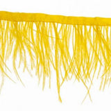 colore giallo nastro con frange piume di struzzo naturale bordura passamaneria da applicare vestitini abitini cappelli borse ghirlande nascita costumi danza ballo sudamericano