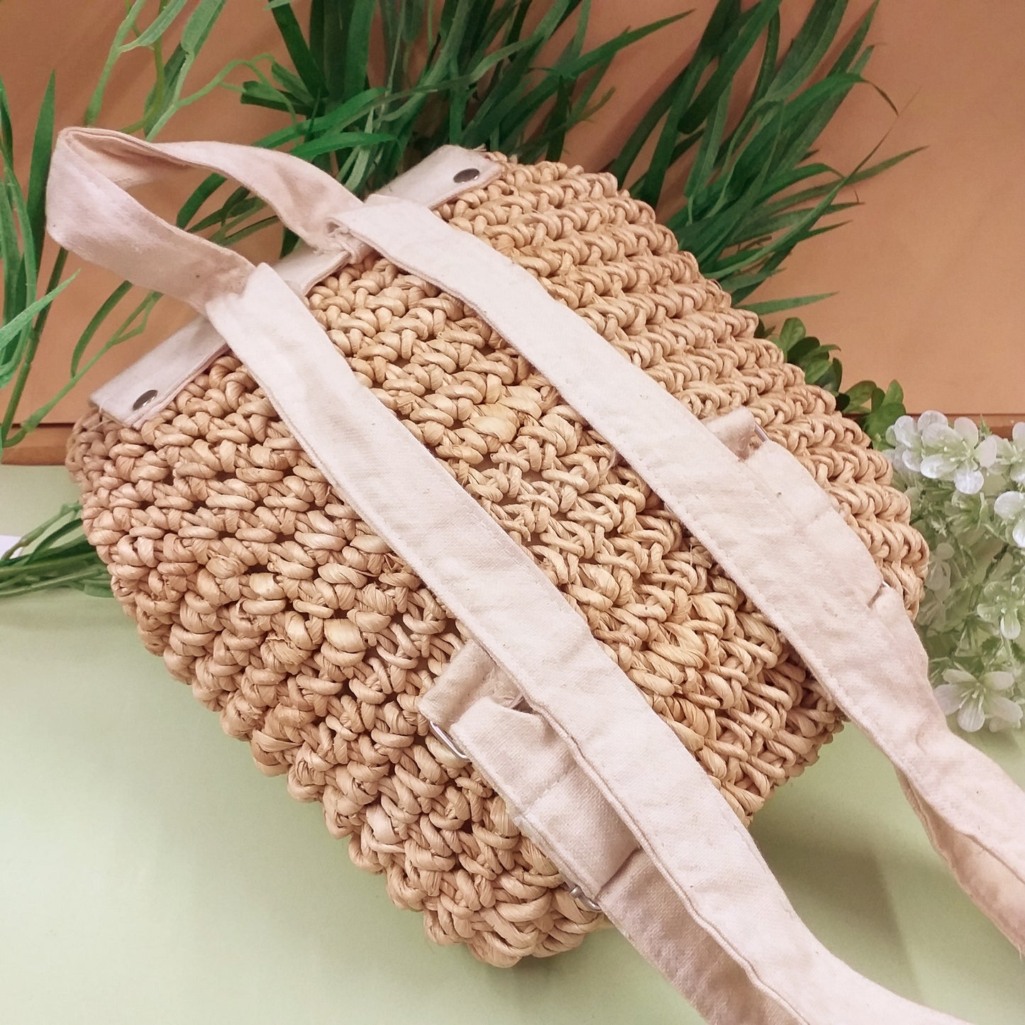 retro bretelle regolabili 25 x 30 x 11 cm mare spiaggia piscina zainetto tela borsa paglia estiva fai da te decorazioni personalizzare decorare