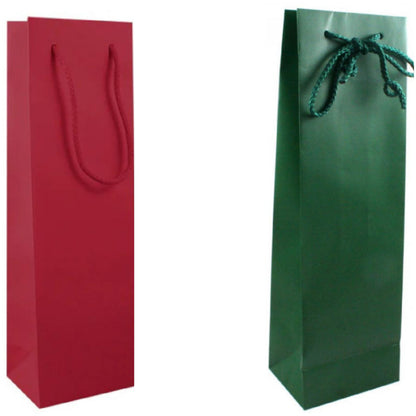 bordeaux verde borse con manici corda per confezione regalo vino Natale shopper bag portabottiglie confezionamento verticale bordolese borgognotta