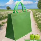 verde mela colorata estiva spiaggia mare piscina juta borsa quadrata 30 x 30 cm manici tessuto yuta da decorare rivestire uncinetto tecnica applicazioni personalizzare dipingere colorare ricamare fiori bianchi conchiglie appliquè pizzo nappine pompons