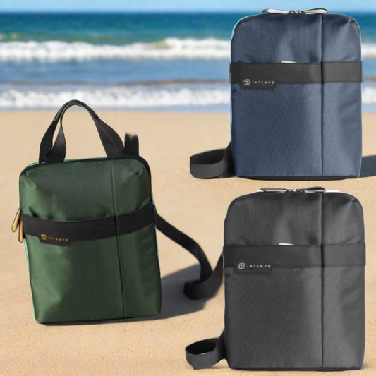 shop borsello verde blu nero borsa tracolla job intempo per donna uomo accessori moda pratici in tessuto tecnico antigraffio idea regalo utile