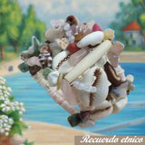 Recuerdo etnico conchiglie pietre braccialetti perline artigianali fatti a mano con perle schema su base di metallo regolabile al polso
