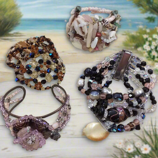etnico fiori Swarovski braccialetti perline artigianali fatti a mano con cristalli pietruzze perle vetro schema bracciali su base di metallo chiusura