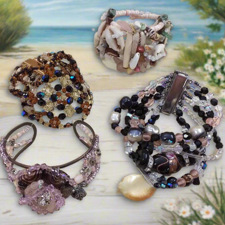 etnico fiori Swarovski braccialetti perline fatti a mano con cristalli pietruzze perle vetro schema bracciali su base di metallo chiusura