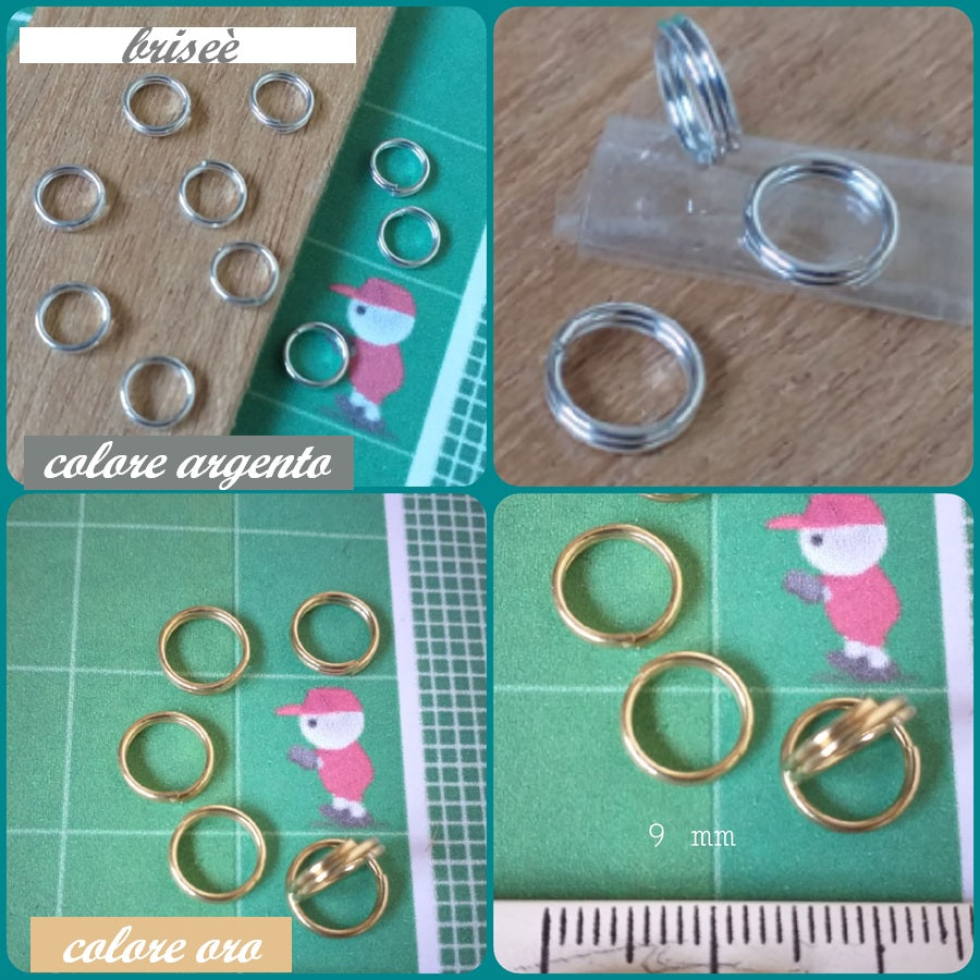 anellini brisé aperti 6 e 9 mm oro argento minuterie bijoux fai da te lavorazione perline gioielli uso per portachiavi orecchini braccialetti collane gioielli di bigiotteria