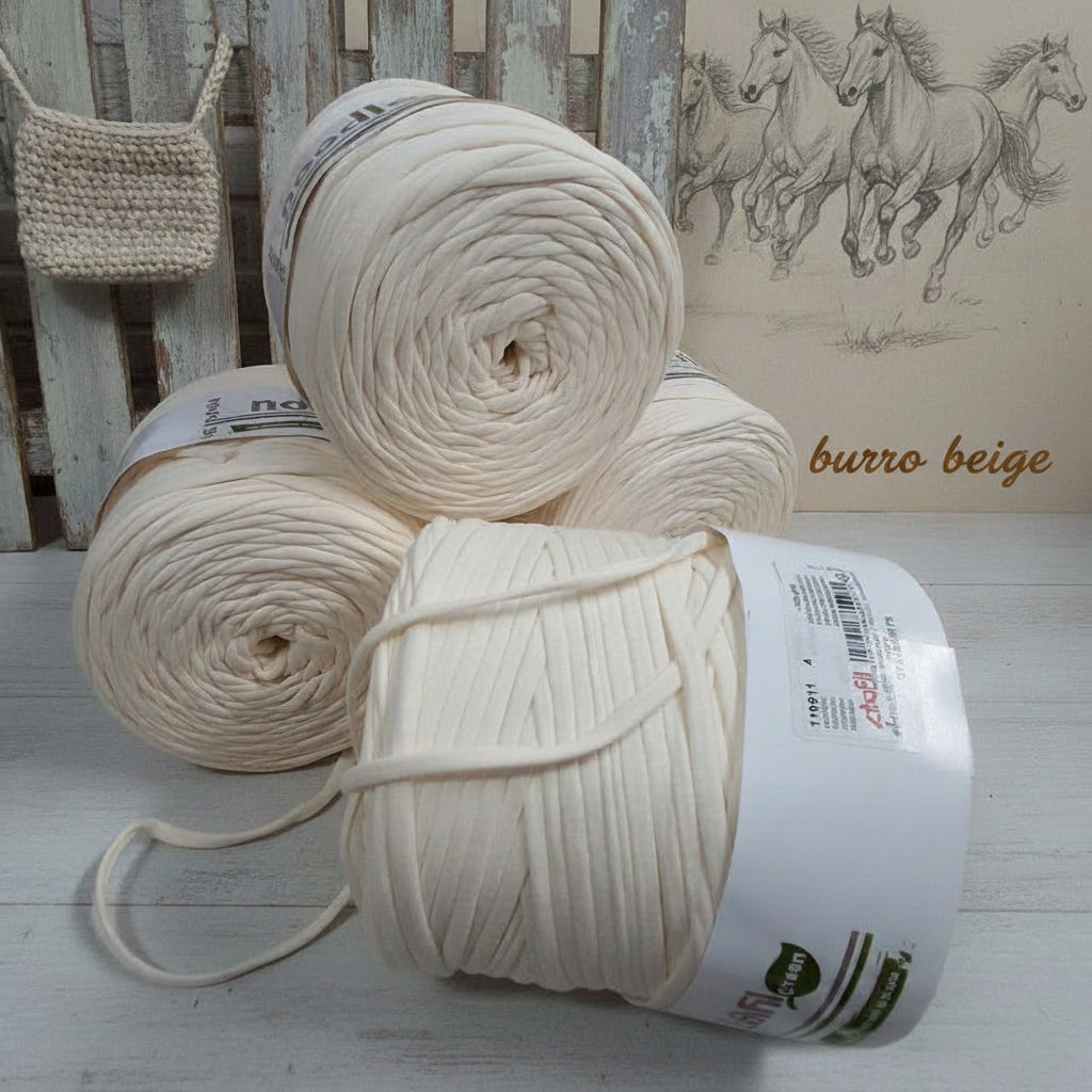 colore burro beige fettuccia cotone elastico per borse  uncinetto e pochette
