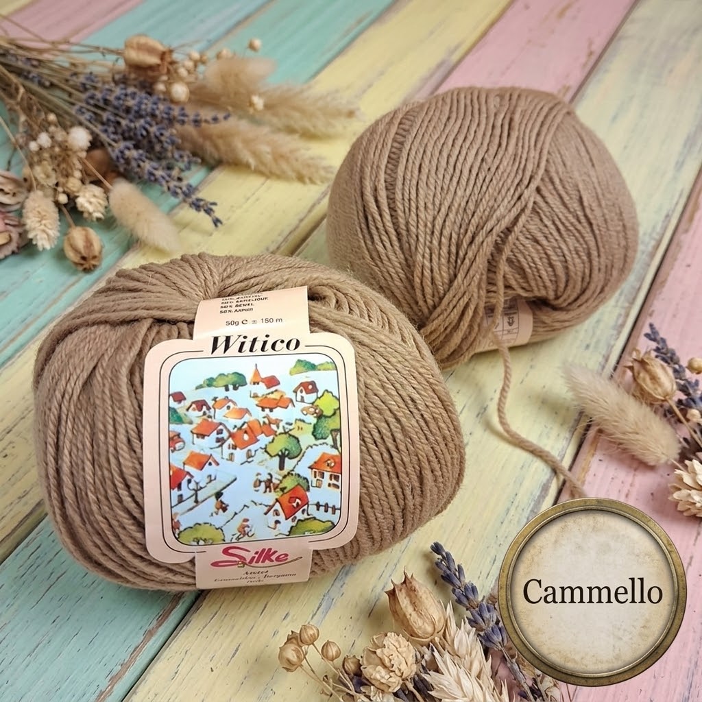 colore cammello gomitolo 50 grammi circa 150 metri made in Italy filato italiano misto lana acrilico sintetico vetrina colori autunnali inverno uso scaldacollo sciarpe maglioni cappotti gilet copertine stole cappelli berretti cuffie guanti
