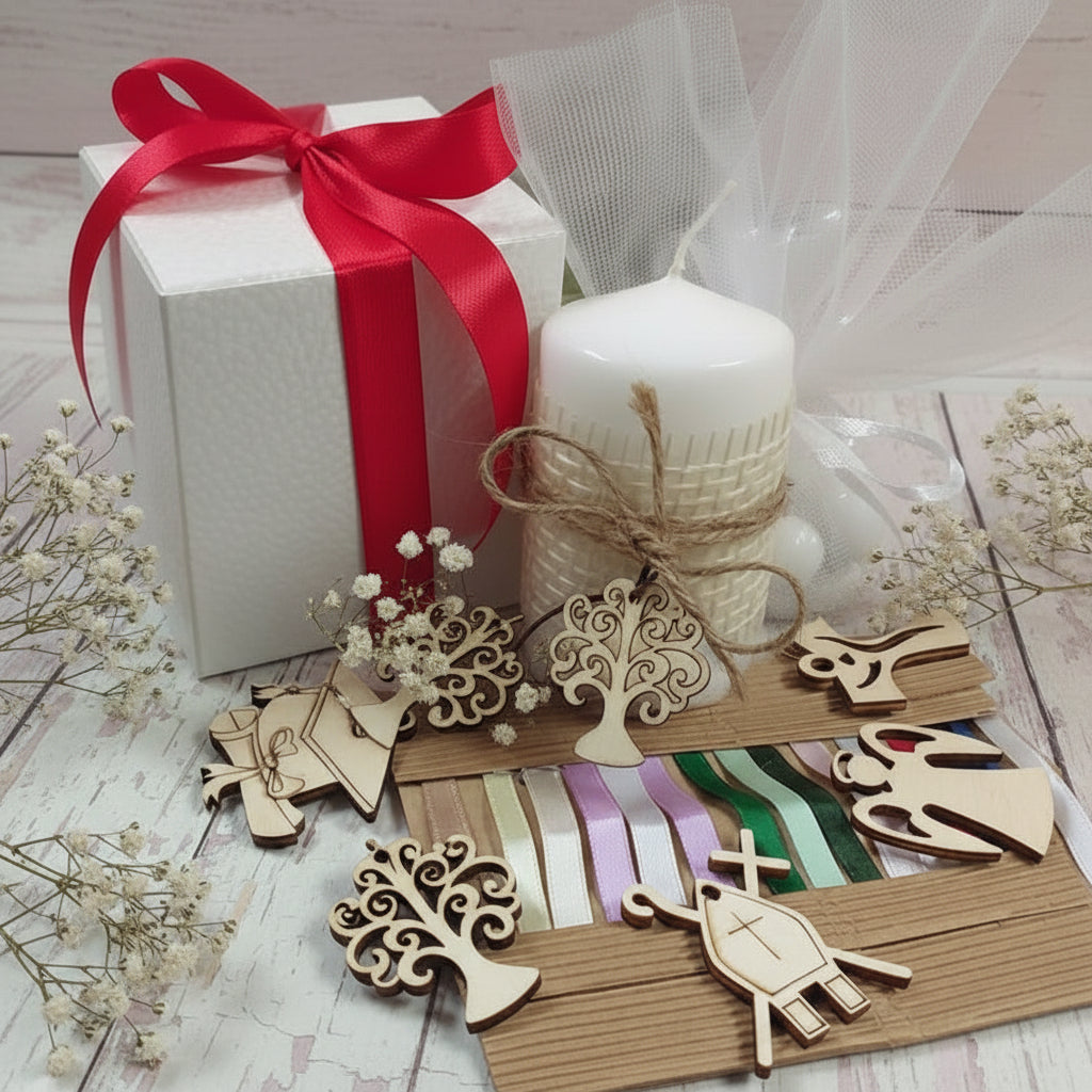 DLM27135 Calamita Albero della Vita e Blasone in Cristallo Culla Culletta Passeggino Nascita Confettata Segnaposto bomboniera