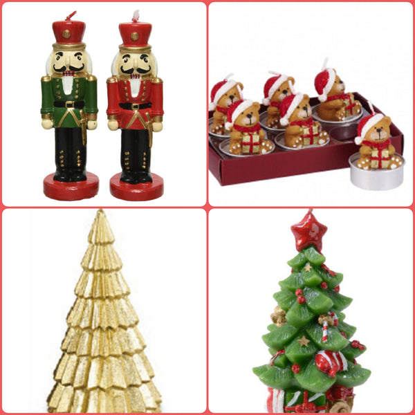 Candele regalo Natale particolari decorate artigianali albero stella –  hobbyshopbomboniere