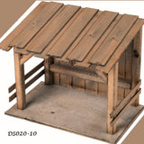 tettoia stalla capanna vuota legno per Presepe Natività statuine piccole miniature classica assi semplice