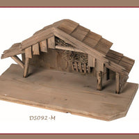 capanna vuota legno per Presepe Natività statuine piccole miniature recinto paglia fienile tettoia