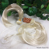 biondo chiaro 011 shop fai da te materiale creare parrucca bambola di capelli lisci sintetici finti stafil con ciocca in vendita online
