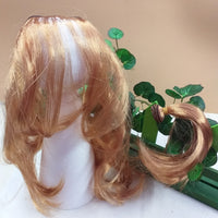 idea vetrina fai da te come creare parrucca bambola di capelli lisci sintetici finti biondo caramello con ciocca in vendita online