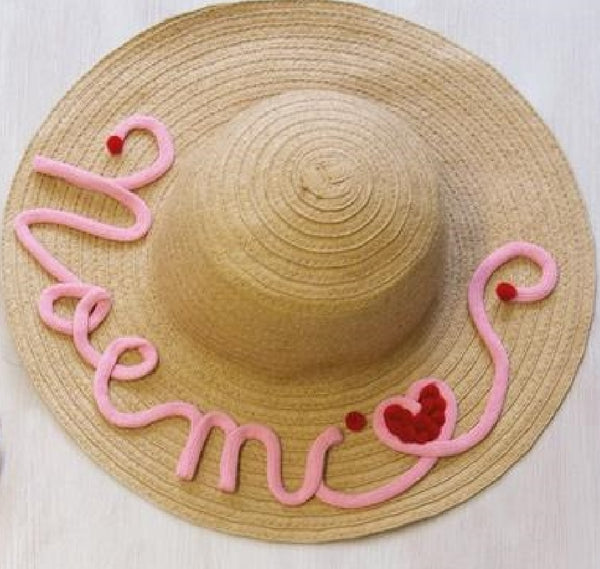 Cappello paglia rafia mare spiaggia personalizzare scritte e