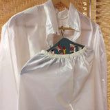 elastico in vita per i pantaloni dettagli vestito di raso davanti retro giacca costume di Carnevale bambini abito Pierrot bianco pois nero mantellina tulle berretto