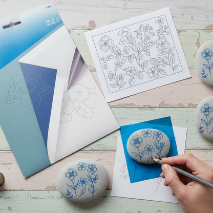 carta copiativa trasferibile tipo carbone per riportare schemi disegni su tutte le superfici non solo tessuto stoffa ma anche sassi