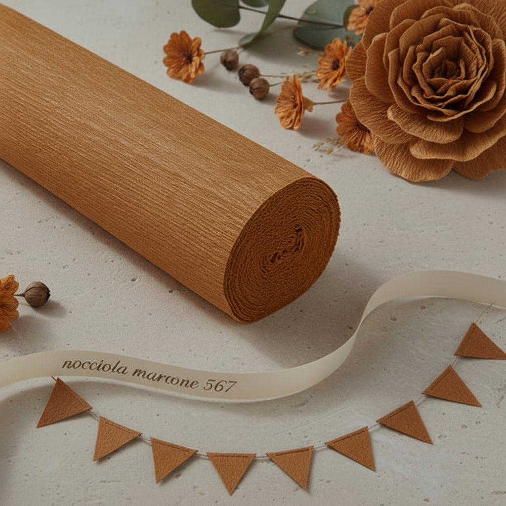nocciola marrone 567 shop online vendita rotoli carta crespa pesante 180 g colorata per realizzare composizioni di fiori grandi giganti decorazioni packaging allestimenti vetrine fioristi centrotavola pasquali bandierine festoni banner