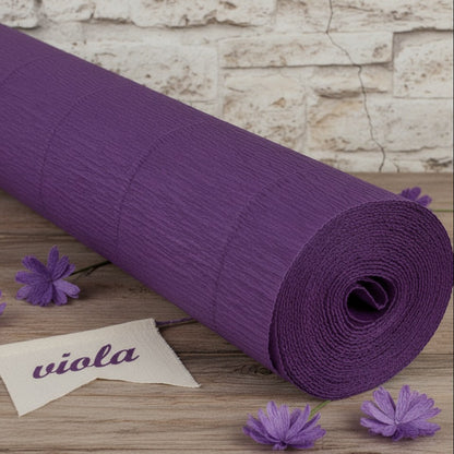 PF593 viola shop online vendita a rotoli carta crespa pesante 180 g colorata per realizzare composizioni di fiori grandi giganti decorazioni packaging allestimenti vetrine pasquali centrotavola fioristi di violette