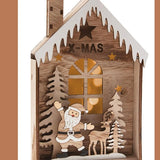 creazione x-mas casette natalizie luminose in legno fai da te Villaggio del Natale con alberi Babbo rennine lucine led kit da incollare