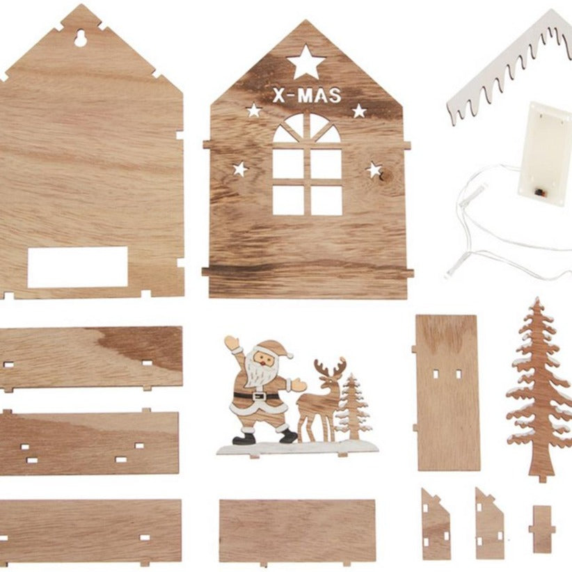 Set 180 Perline Legno Pupazzo Di Neve – Decorazioni Natalizie Fai Da Te Per Alberi, Ghirlande, Braccialetti, Con Nastri E Corda Inclusi