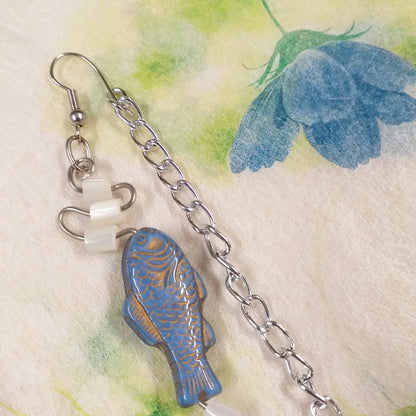 creare orecchini  pesce bigiotteria wire con catena gioielli bijoux perline catenella leggera da 5 mm per anellino maglina non saldata