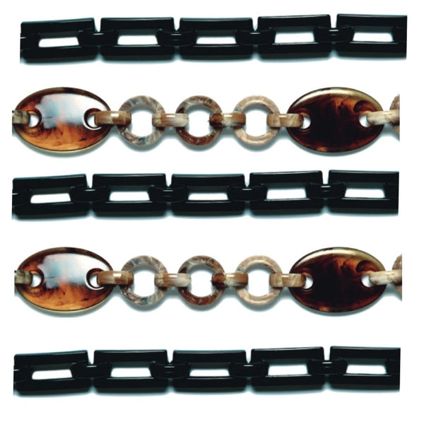 anellini ovali rettangolari colore nero corno tartaruga catena di plastica acrilica per borse fatte a mano uncinetto artigianali accessori manici