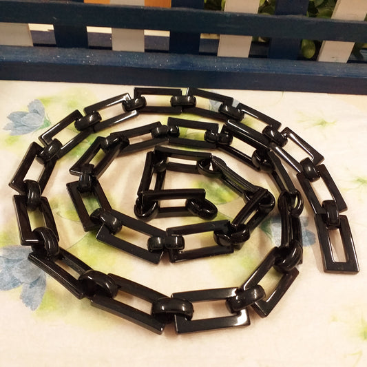 magline rettangolari catena plastica colore nero uso fai da te manici borse uncinetto artigianali fatte a mano bijoux collane bigiotteria