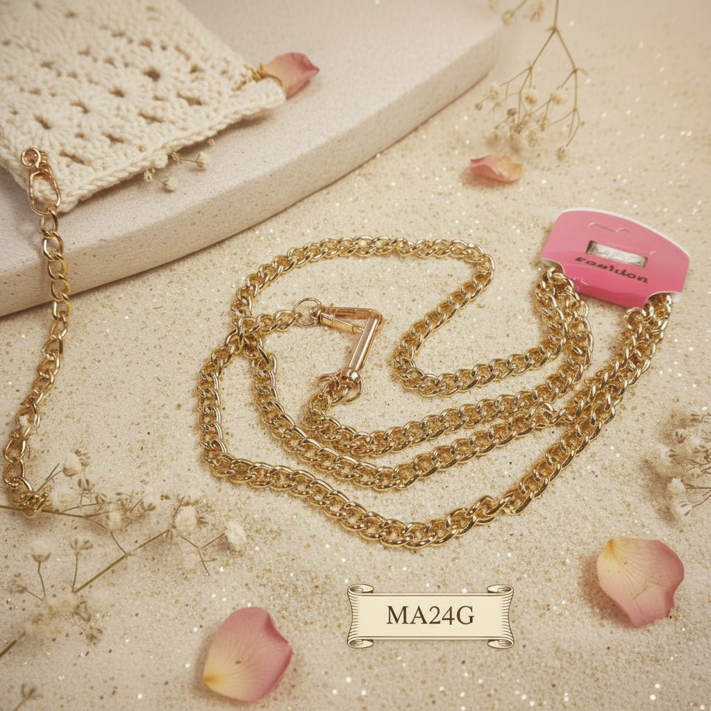 colore oro sottile catenina maglina dorata manici tracolla catene borse uncinetto per pochette clutch bags bustine di tessuto stoffa corda fettuccia con moschettoni finali