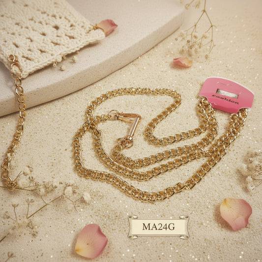 colore oro sottile catenina maglina dorata manici tracolla catene borse uncinetto per pochette clutch bags bustine di tessuto stoffa corda fettuccia con moschettoni finali