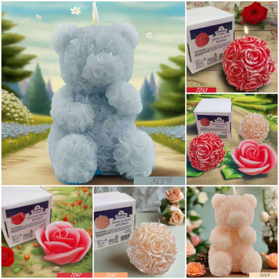 Candele fiori regalo centrotavola particolari decorate fatte a mano