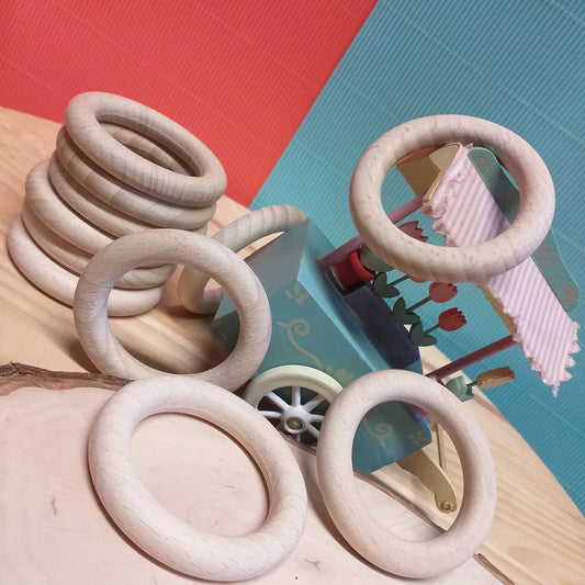 stock 10 cerchietti anellini legno 5.5 cm uso fai da te macramè uncinetto catenelle portaciuccio amigurumi corde portavasi cinture collane gioielli bijoux bigiotteria