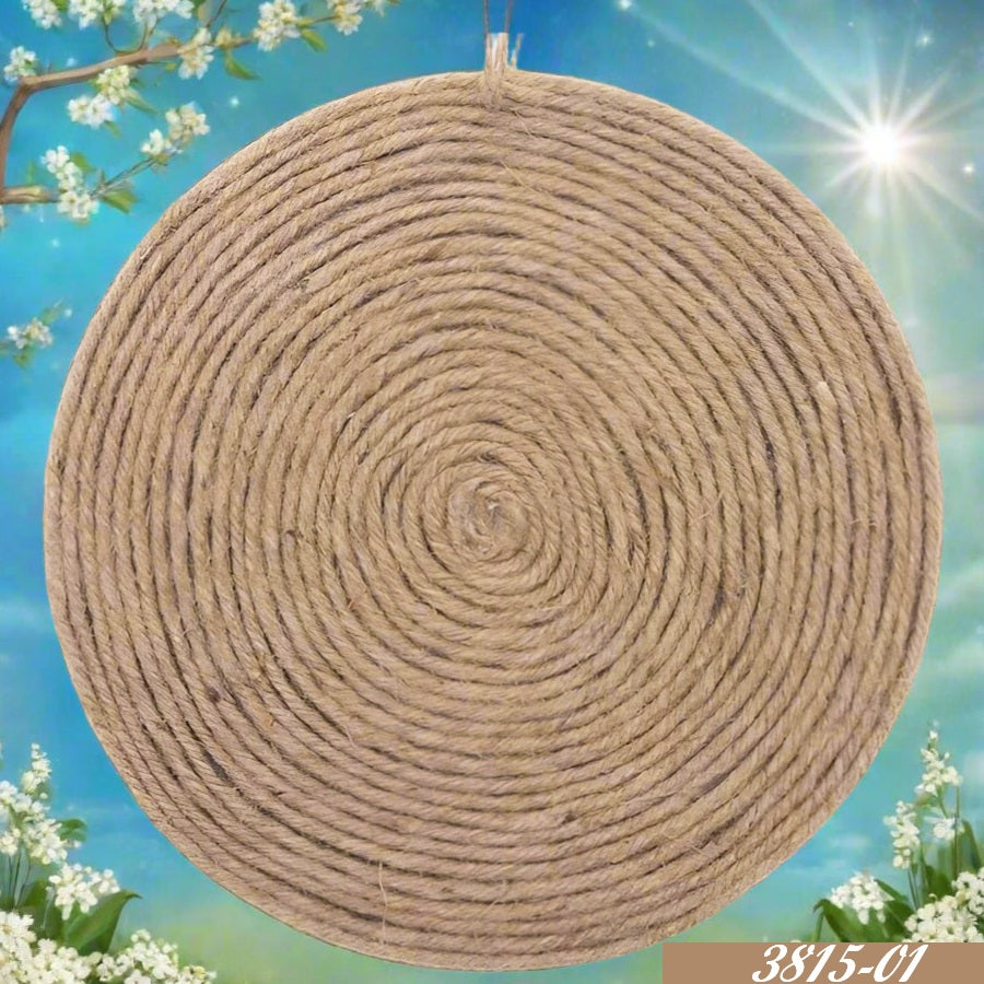 cerchio pieno legno juta base strutture da decorare ghirlande fuoriporta sottopiatto rivestito fai da te Natale rustico uso decorazioni addobbi natalizi vetrinistica da appendere al muro