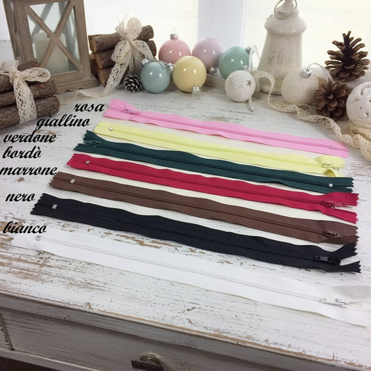 assortimento cerniere colori della terra, pastelli marshmallow, baby, basic chiusure lampo con zip per borse artigianali fai da te uncinetto lavori con ferri da maglia pochette stoffa clutch bags chunky borsette di cucito creativo