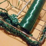 come rivestire cestino di ferro con rafia sintetica uncinetto colorata verde